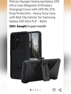 PELICAN Voyager Heavy Duty Case for Samsung Galaxy S26 Ultra - Black.